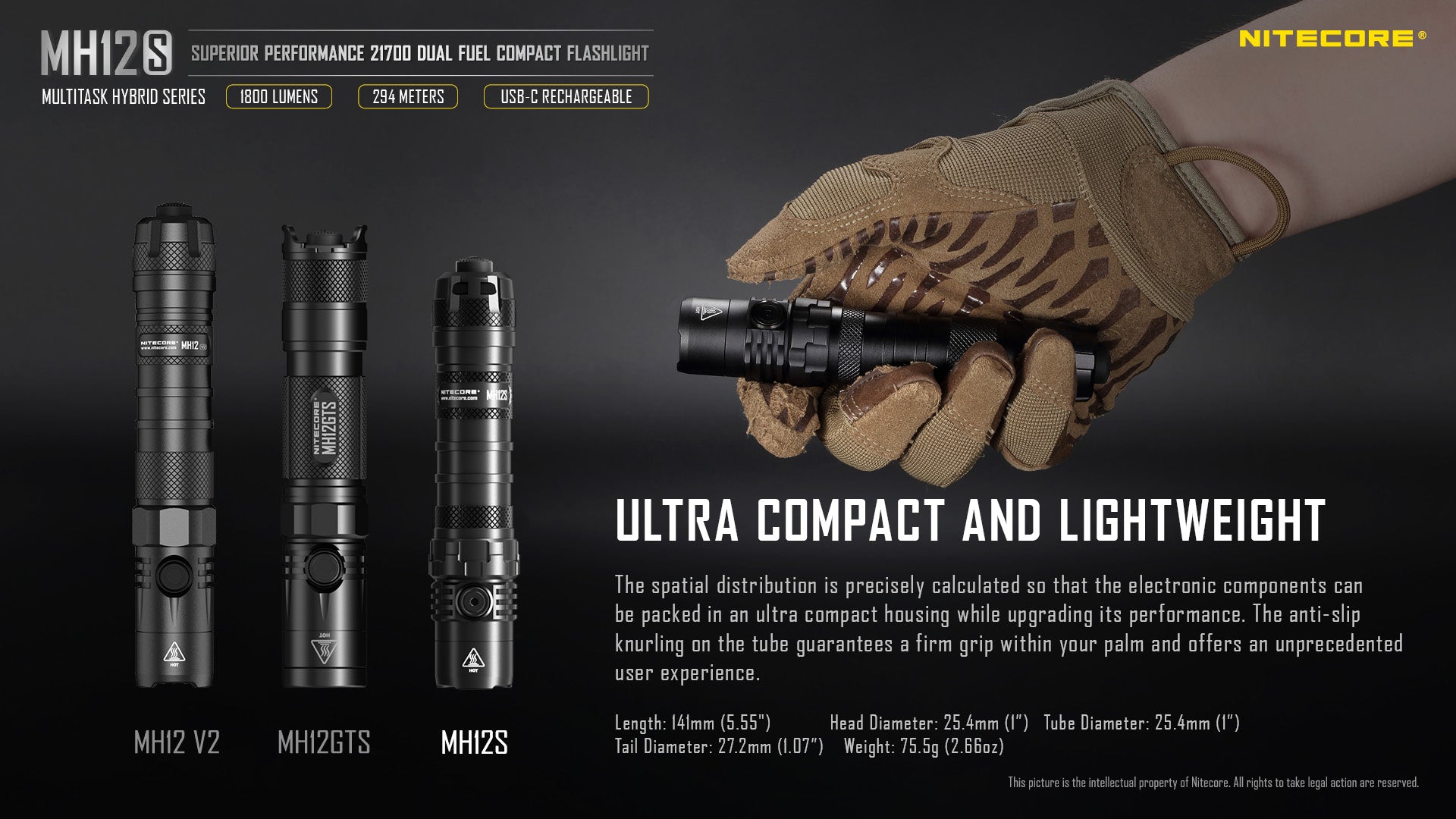 Nitecore High Performance Tactical Flashlight Outdoor Camping Law Gear