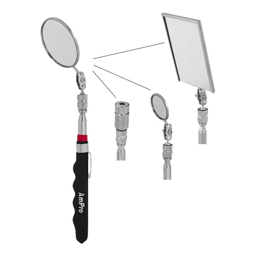 Ampro 4 In 1 Telescopic Mirrors And Lighted Magnetic Pick Up Tool Combination Set