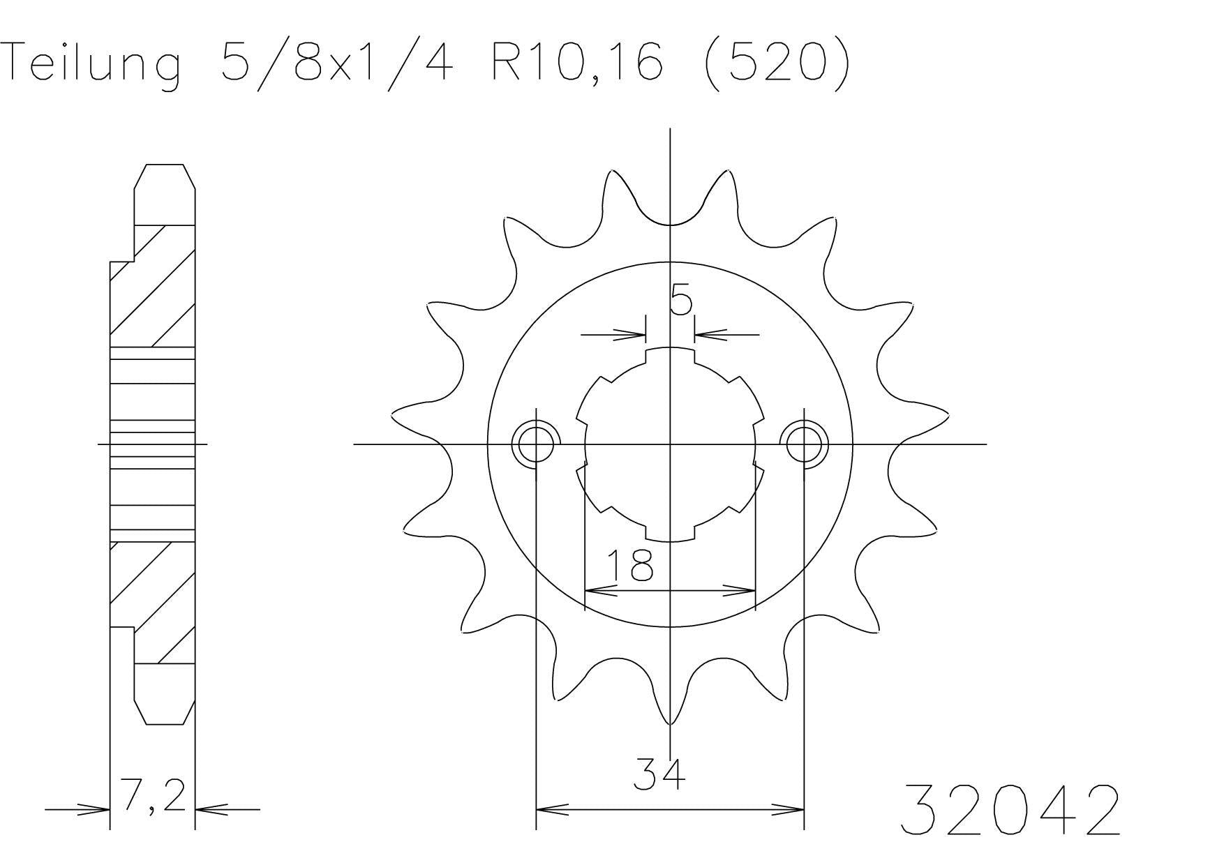 Sprocket Front Psychic Honda Kymco 13T