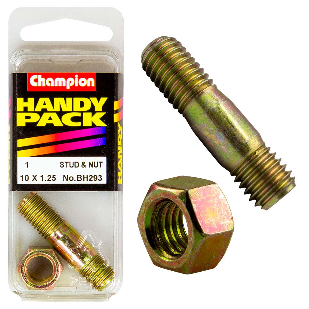 Champion M10 X 1.25 X 43 Manifold Stud & Nut