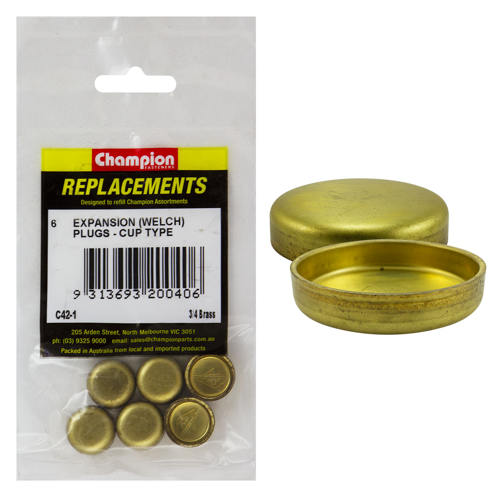 Champion 3/4In Brass Expansion (Frost) Plug -Cup Type -6Pk