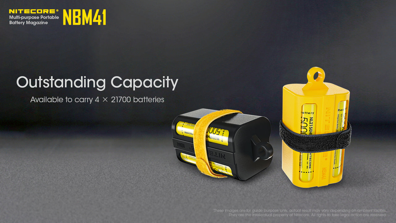 Nitecore Nbm41 Battery Magazine For 21700 / 18650 Batteries Yellow