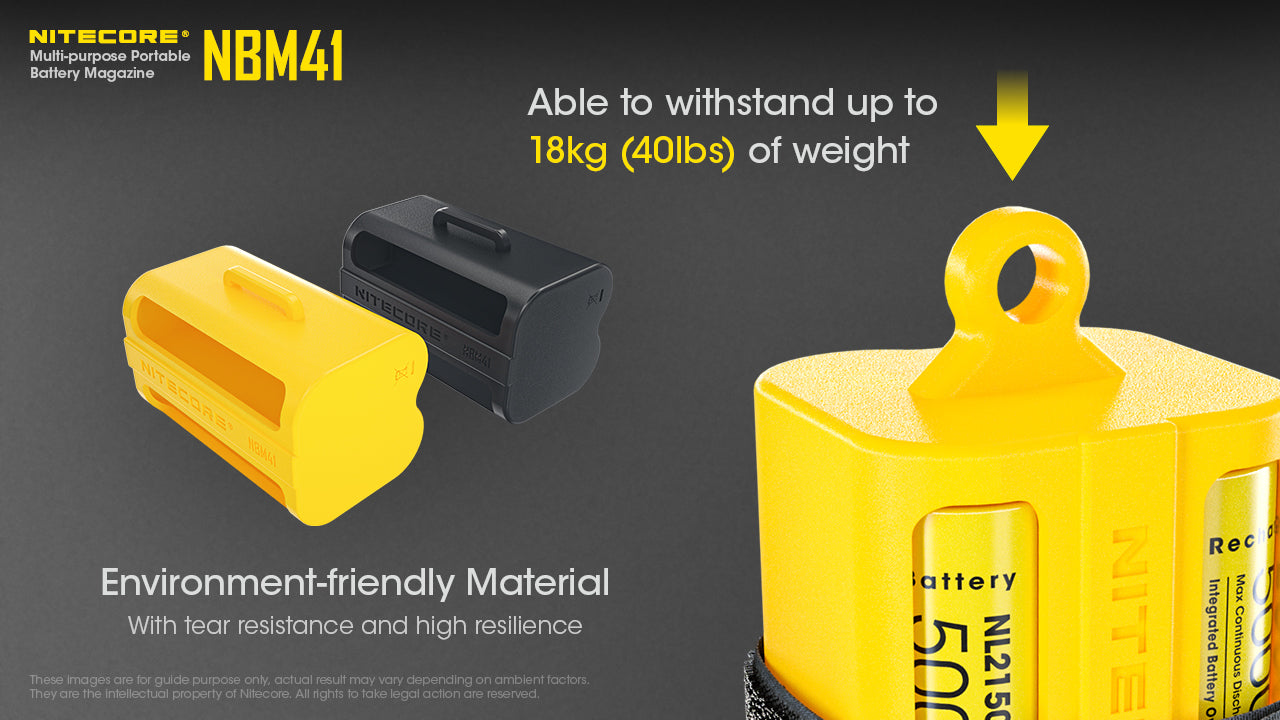 Nitecore Nbm41 Battery Magazine For 21700 / 18650 Batteries Yellow