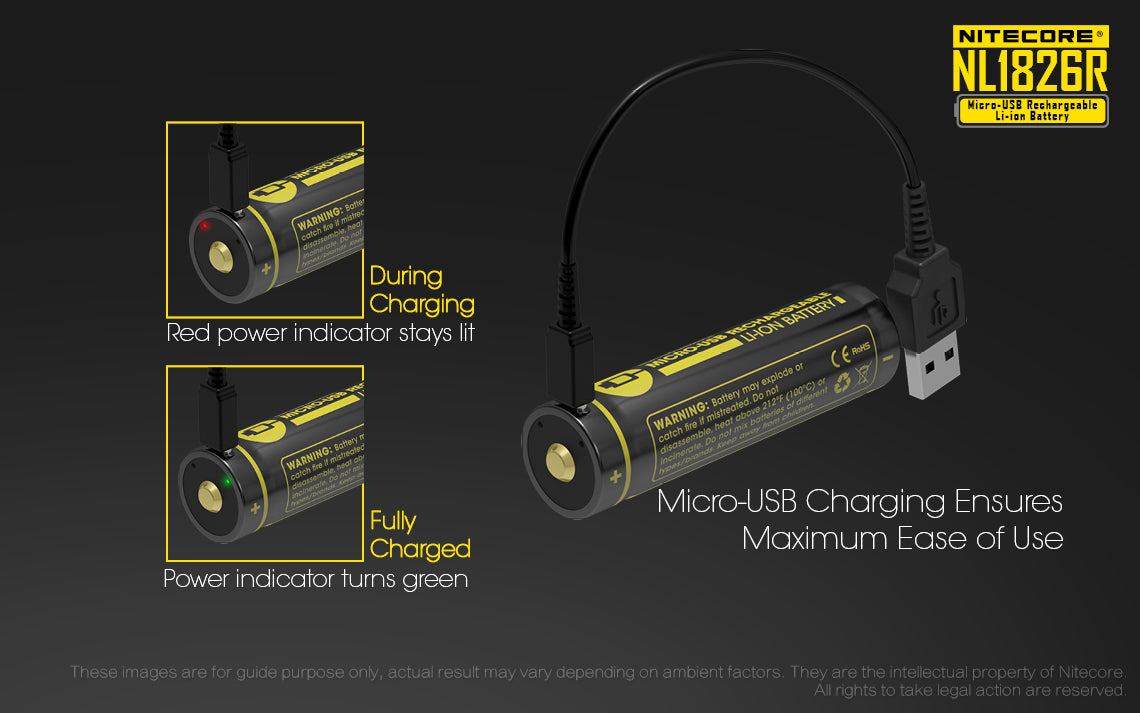 Nitecore Li-Ion Usb Rechargeable Battery 18650 (2600Mah)