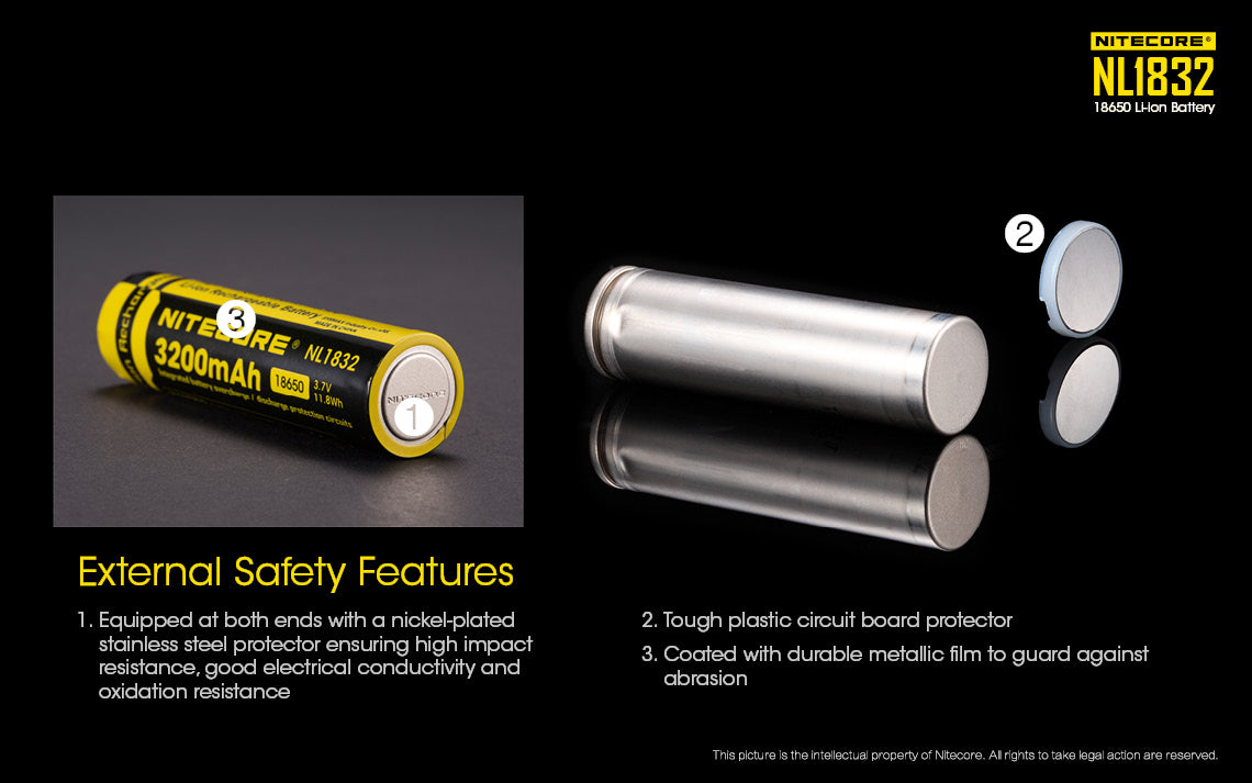 Nitecore Li-Ion Rechargeable Battery 18650 (3200Mah)