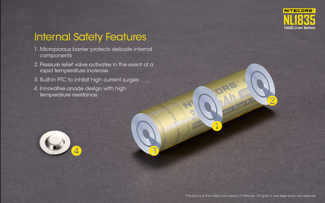 Nitecore Li-Ion Rechargeable Battery 18650 (3.6V 3500Mah)