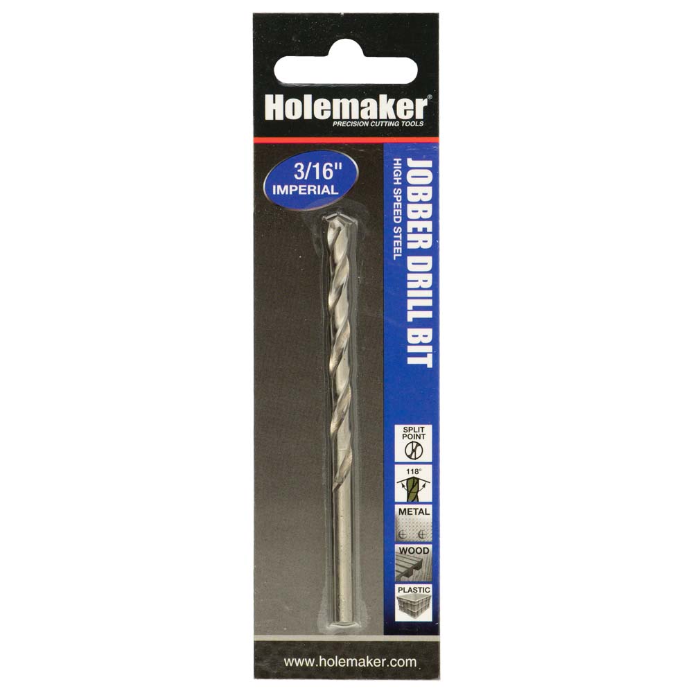 Holemaker Jobber Drill 3/16In - 1Pc (Carded)