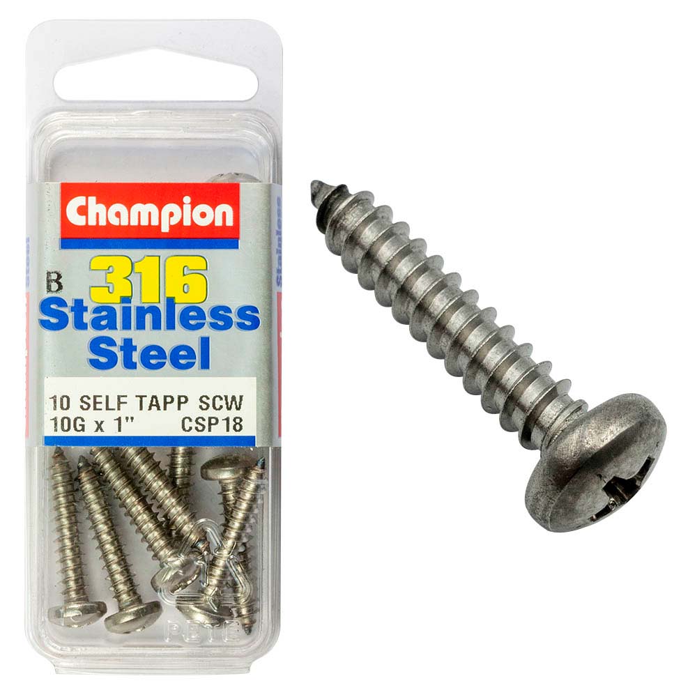 Champion 316/A4 S/Tap Set Screw - Pan 10G X 1 (B)