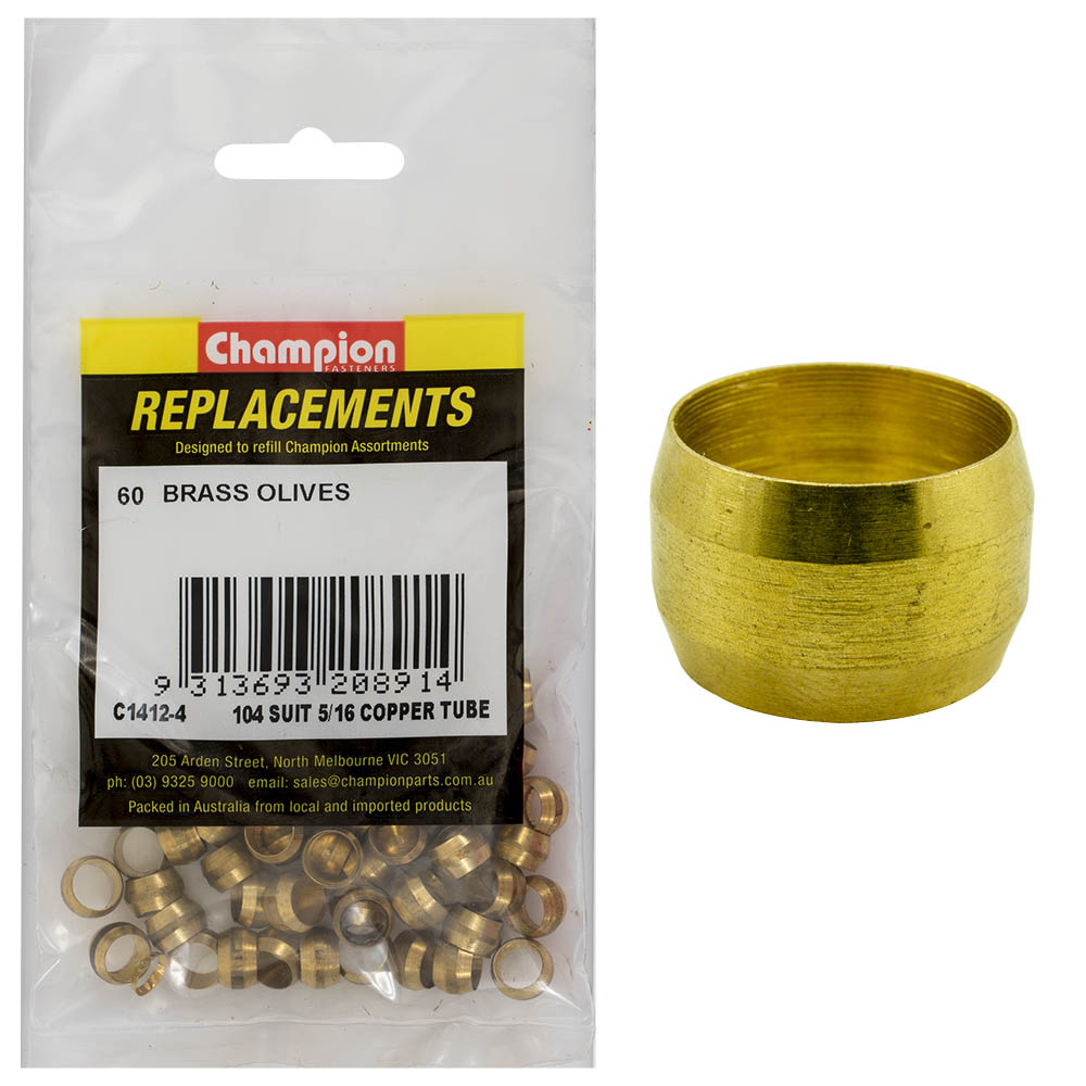 Champion 5/16In Brass Compression Type Olive -60Pk