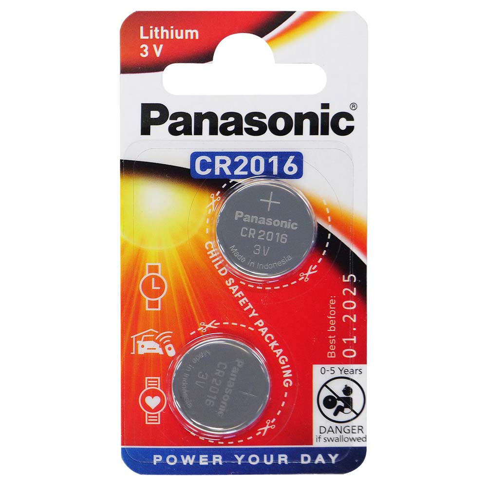 Panasonic 3V Lithium Coin Cell Battery (20Mm X 1.6Mm) - 2Pk