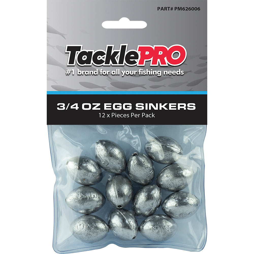 Tacklepro Egg Sinker 3/4Oz - 12Pc