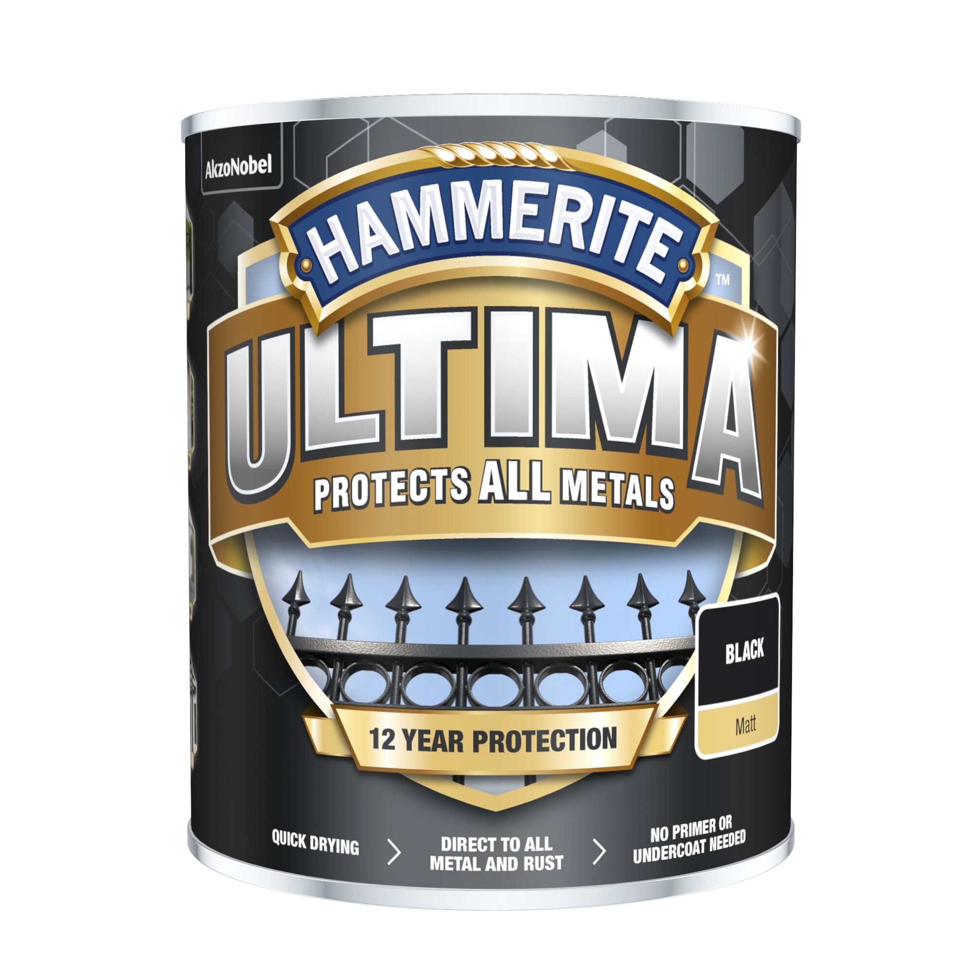 Hammerite Ultima Metal Matt Black 750Ml