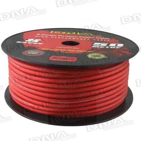 Dna Cable 8 Gauge Power Cable Frosted Red 50 Metres