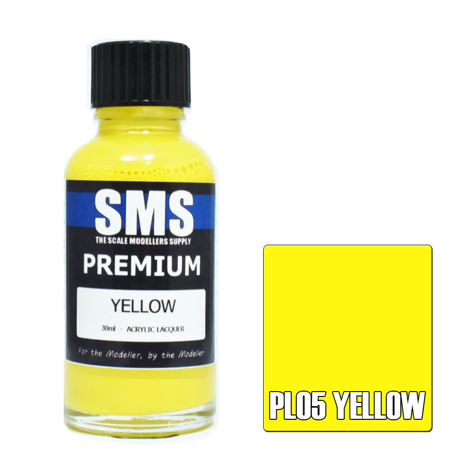 Airbrush Paint 30Ml Premium Yellow Acrylic Lacquer Scale Modellers Supply