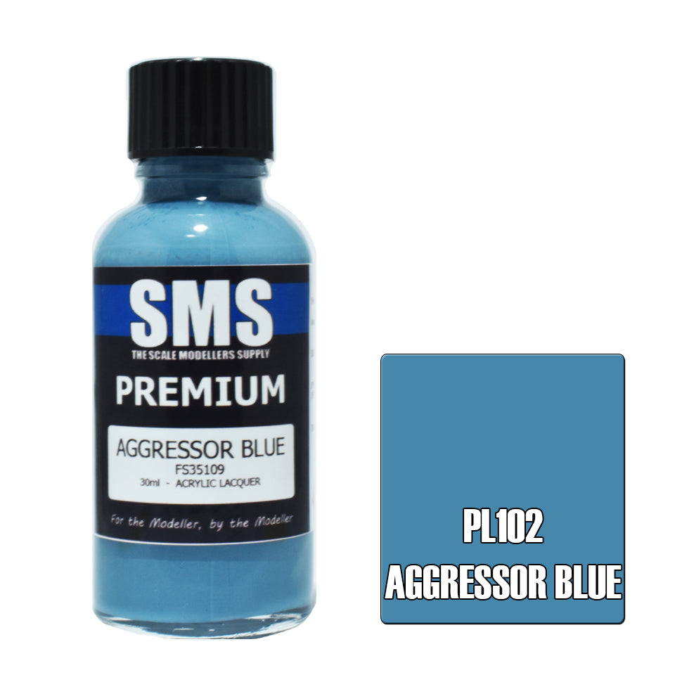 Air Brush Paint 30Ml Premium Aggressor Blue Acrylic Lacquer Scale Modellers Supply