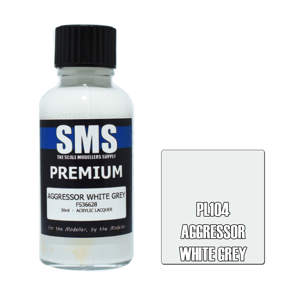 Air Brush Paint 30Ml Premium Aggressor White Grey Acrylic Lacquer Scale Modellers Supply
