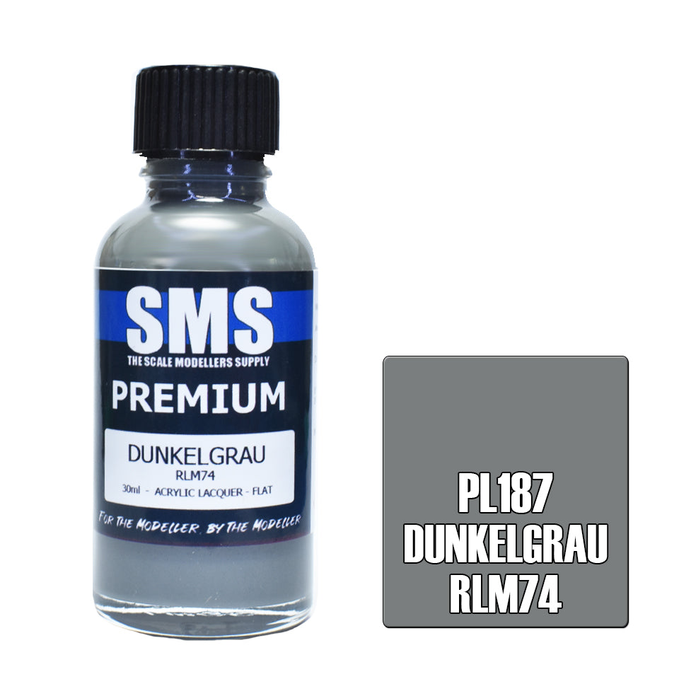 Air Brush Paint 30Ml Premium Dunkelgrau Rlm74  Acrylic Lacquer Scale Modellers Supply