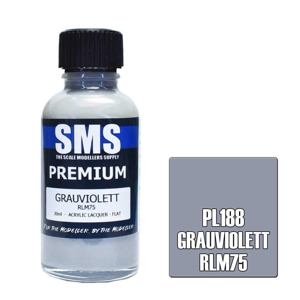 Air Brush Paint 30Ml Premium Grauviolett Rlm75  Acrylic Lacquer Scale Modellers Supply