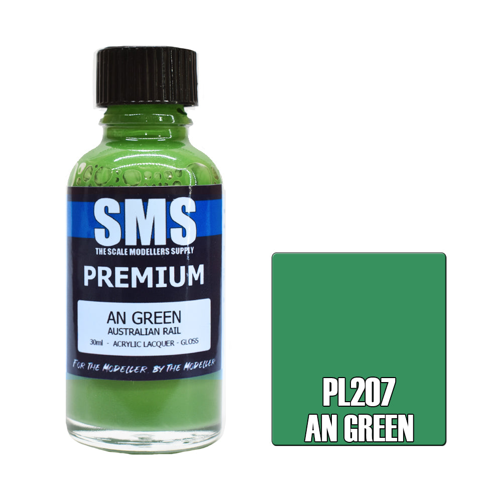 Air Brush Paint 30Ml Premium An Green  Acrylic Lacquer Scale Modellers Supply