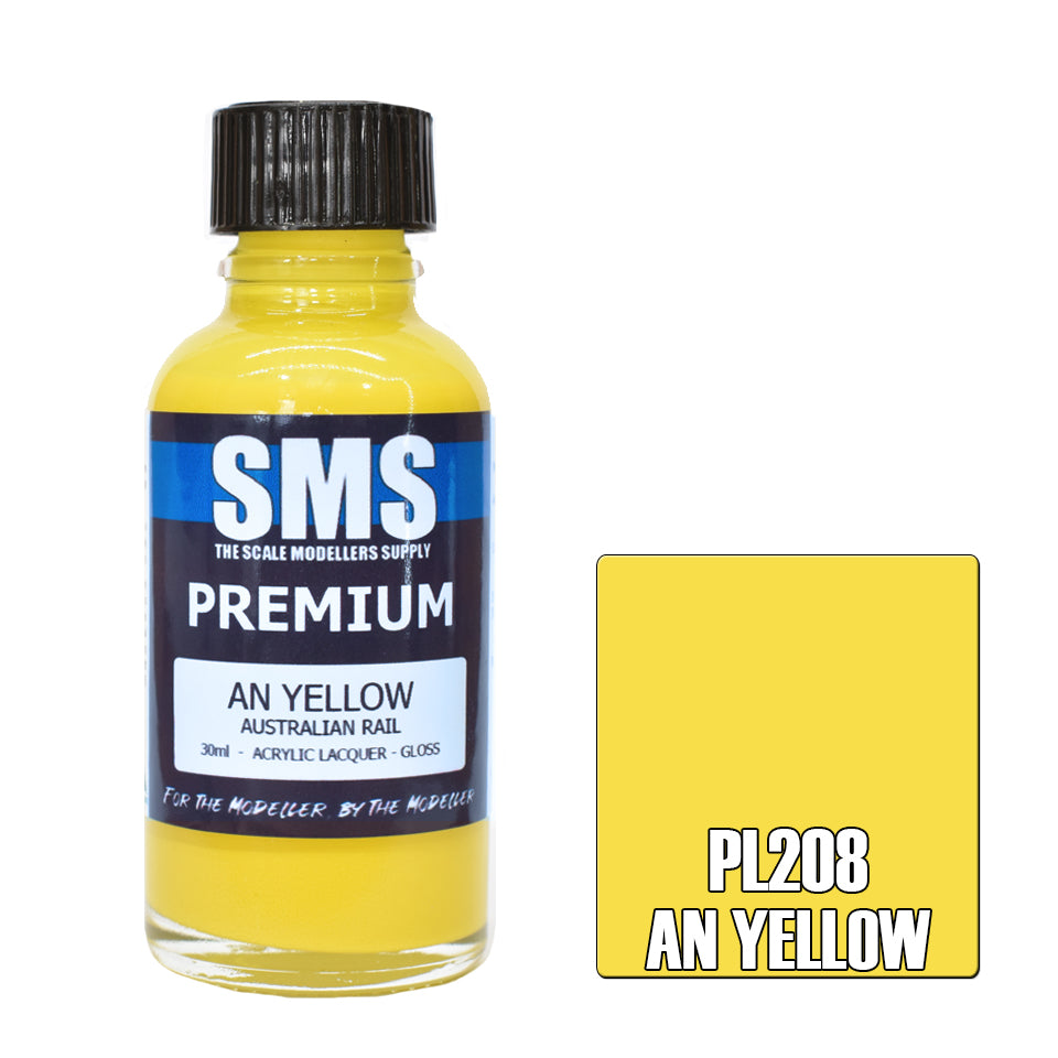 Air Brush Paint 30Ml Premium An Yellow Acrylic Lacquer Scale Modellers Supply