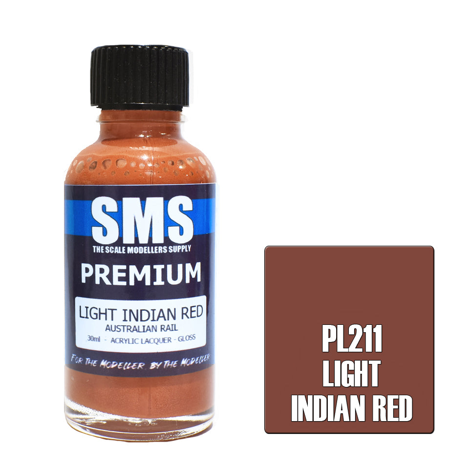 Air Brush Paint 30Ml Premium Light Indian Red  Acrylic Lacquer Scale Modellers Supply