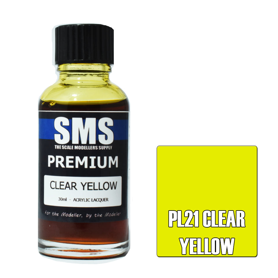 Airbrush Paint 30Ml Premium Clear Yellow Acrylic Lacquer Scale Modellers Supply