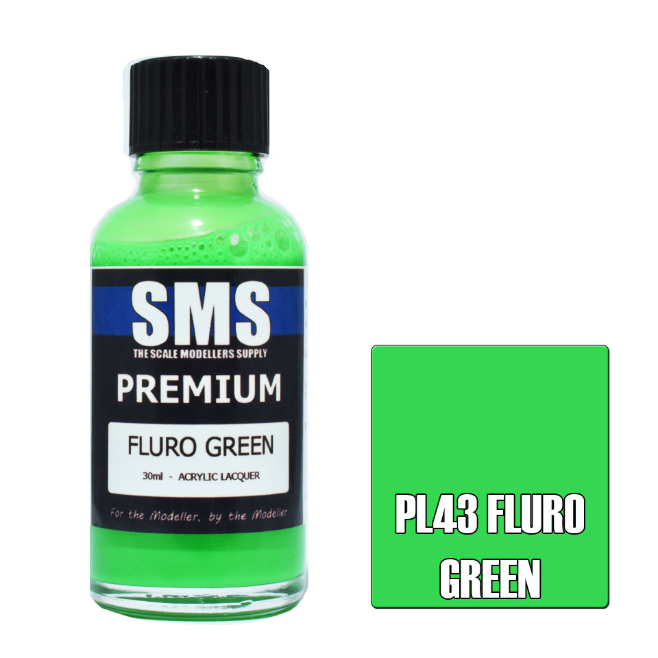 Airbrush Paint 30Ml Premium Fluro Green  Acrylic Lacquer Scale Modellers Supply