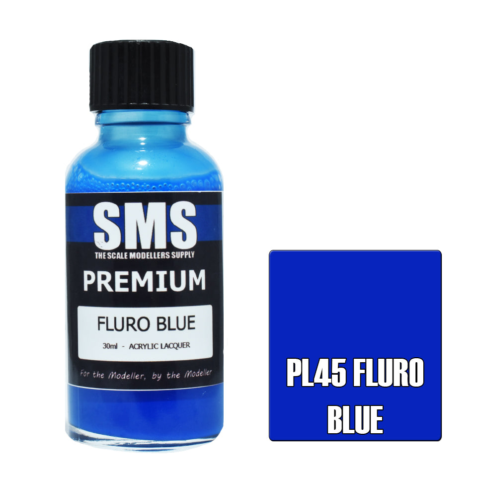 Airbrush Paint 30Ml Premium Fluro Blue Acrylic Lacquer Scale Modellers Supply