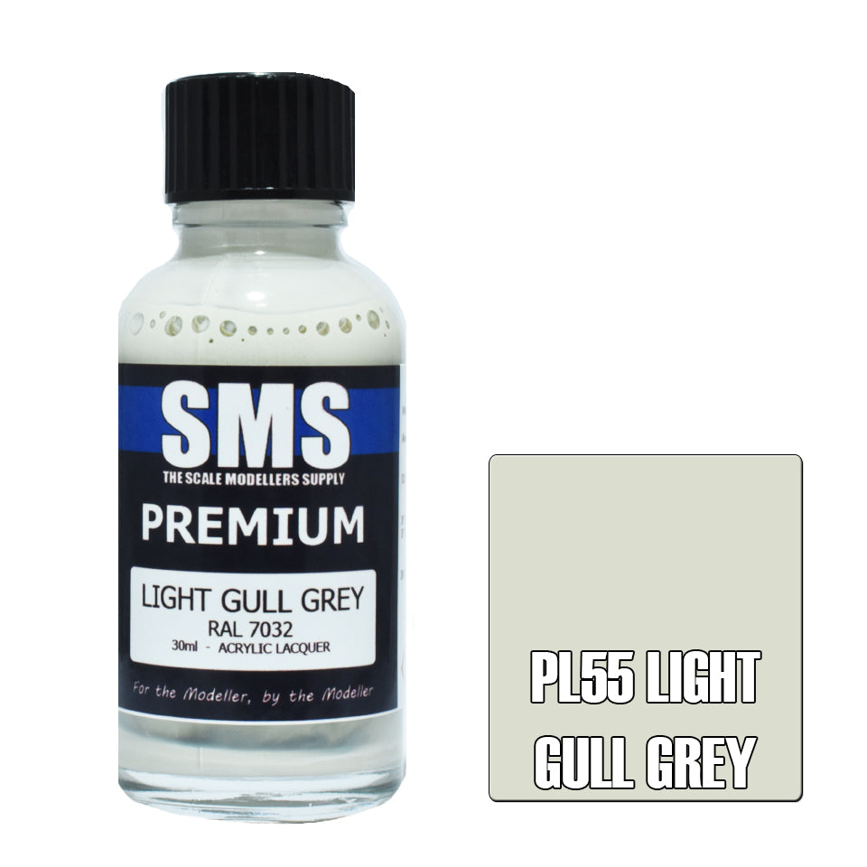 Air Brush Paint 30Ml Premium Light Gull Grey Acrylic Lacquer Scale Modellers Supply