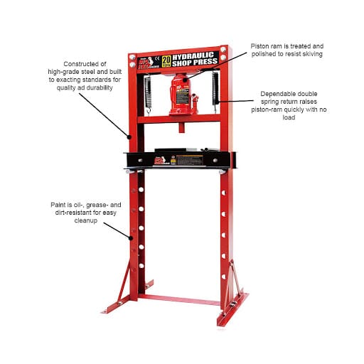 Torin - Big Red Hydraulic Press 20 Ton 150Mm Stroke