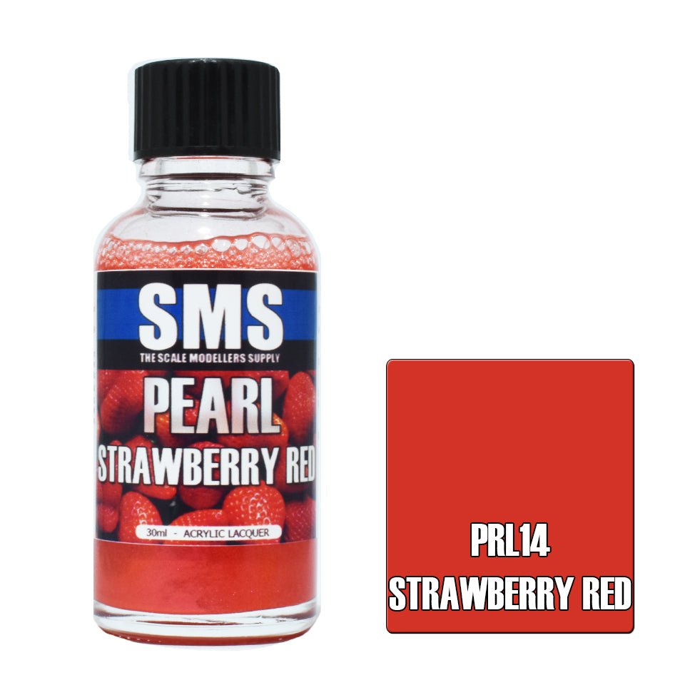 Airbrush Paint 30Ml Pearl Strawberry Red Acrylic Lacquer Scale Modellers Supply