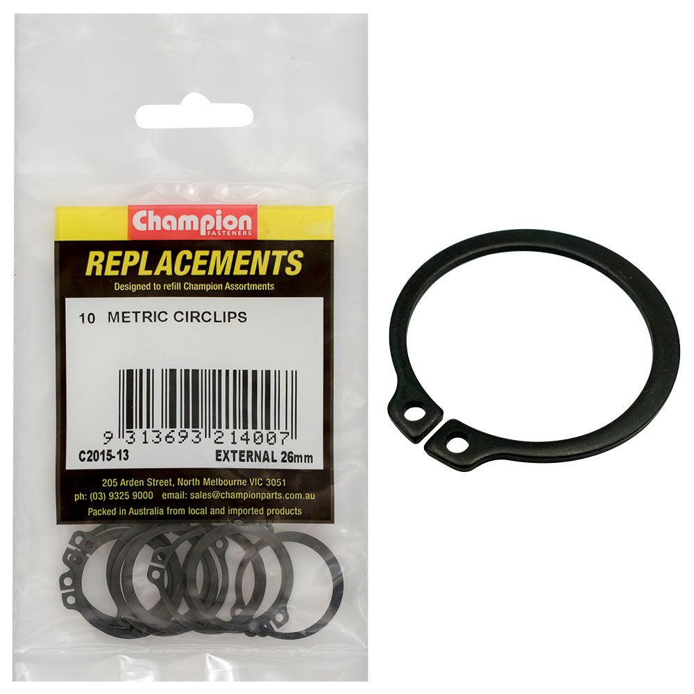 Champion 26Mm External Circlip -10Pk