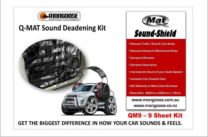 Mongoose Q-Mat Bulk Pack Sound Deadening 9 Sheets