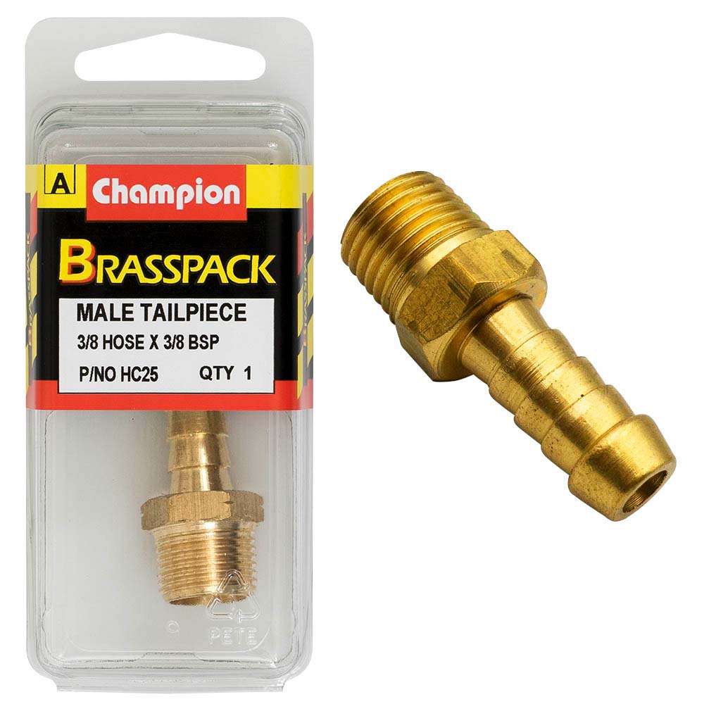 Champion Brass 3/8In X 3/8In Male Hose Barb