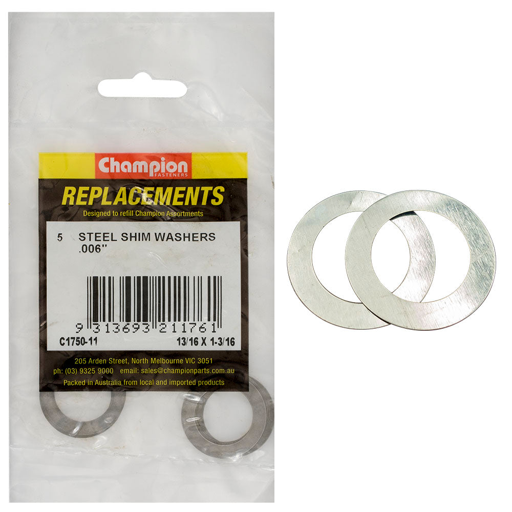 Champion 13/16In X 1-3/16In X .006In Shim Washer -5Pk