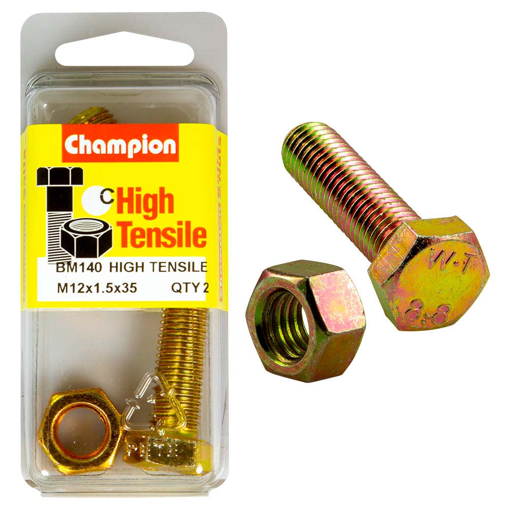 Champion M12 X 35 X 1.5 Set Screw & Nut (C) - Gr8.8