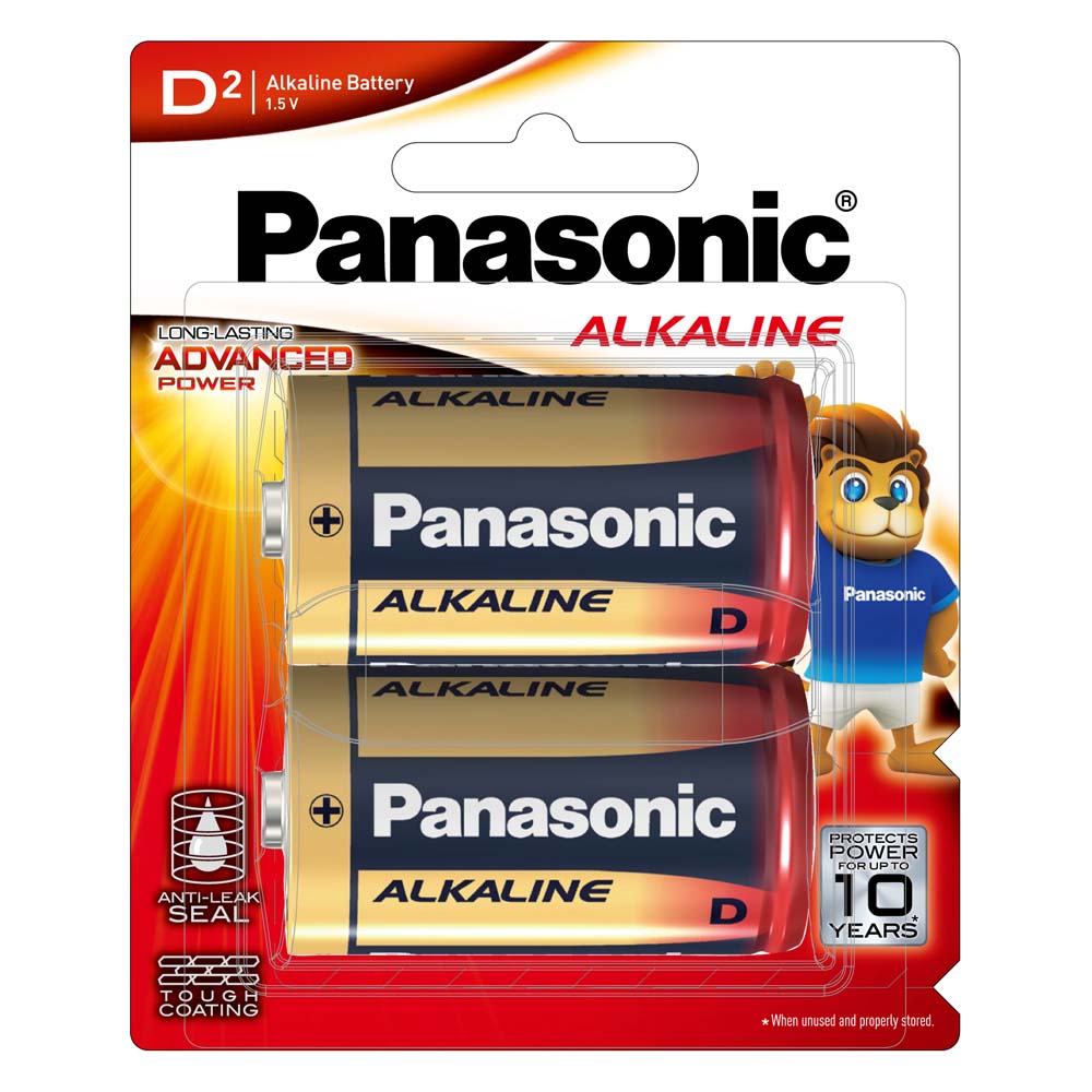Panasonic D Battery Alkaline (2Pk)