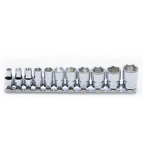 Koken Rs2400M Socket Set On Rail 6Pt 11Pc 1/4"Dr 4-14Mm