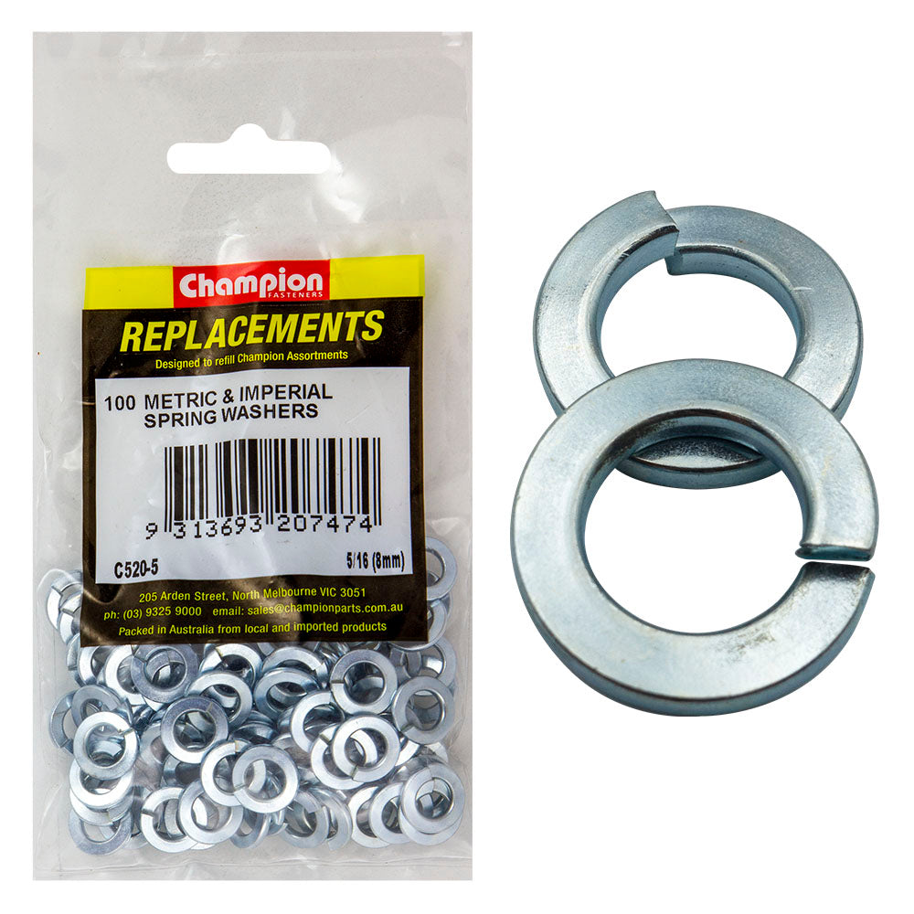 Champion 5/16In / 8Mm Flat Section Spring Washer -100Pk