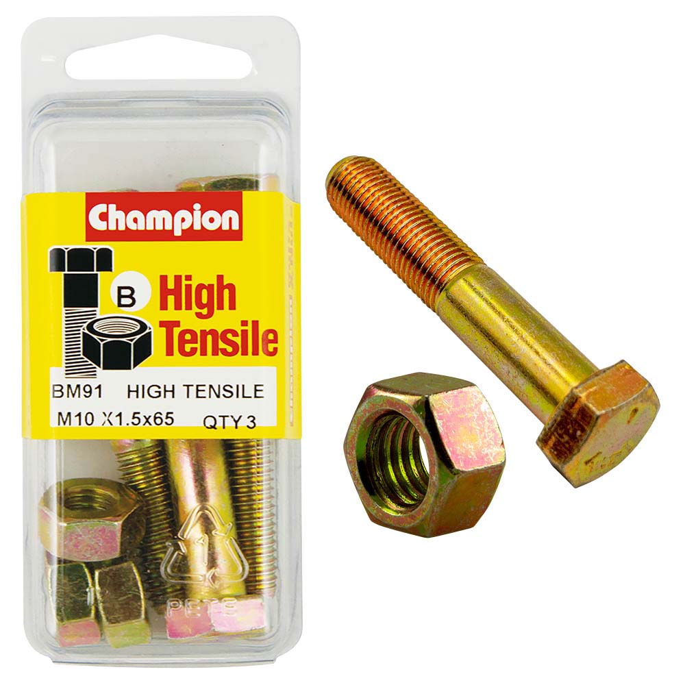 Champion 10 X 65 Bolt And Nut (B) - Gr8.8