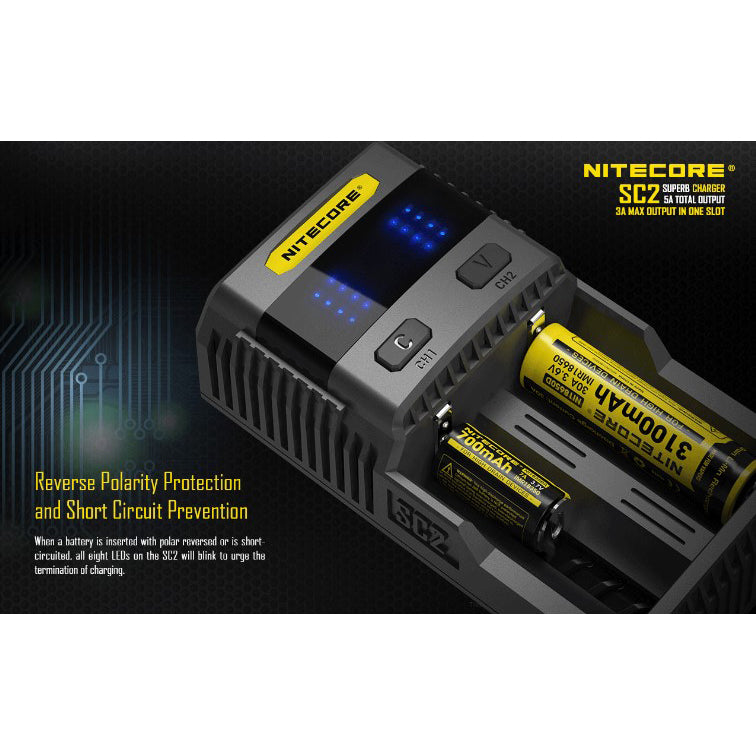 Nitecore Battery Charger Fast Universal For Aa Aaa C D 18650 17650 17670, Rcr123A 16340 14500 & More