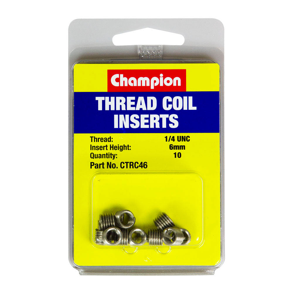 Champion 1/4In Unc X 6Mm Thread Insert Refills -10Pk