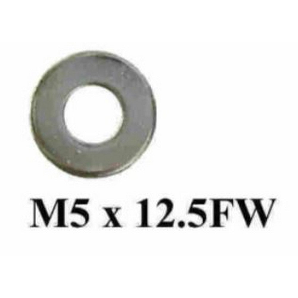 M5 X 12.5 X 1Mm Flat Round Zinc Washer - Bag Of 100