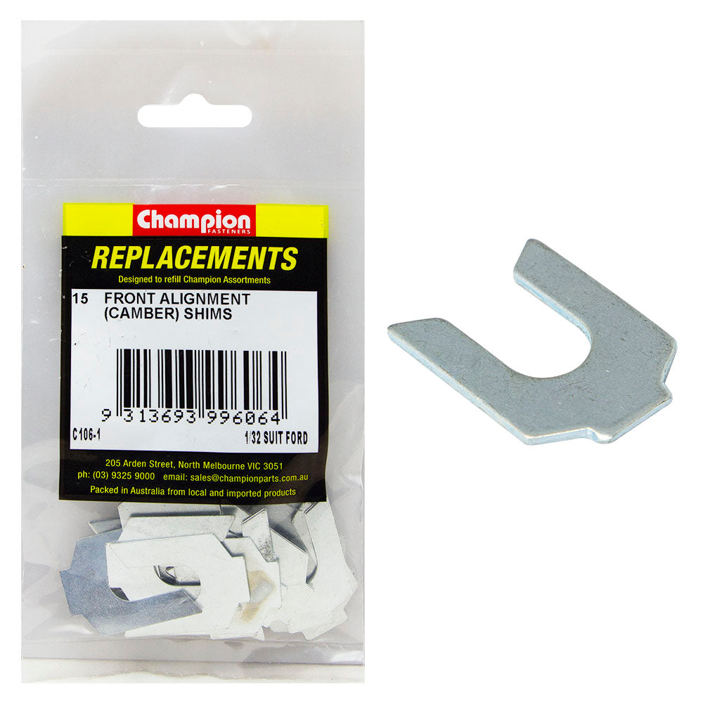 Champion 1/32In Wheel Alignment Shim -Suit Ford -15Pk