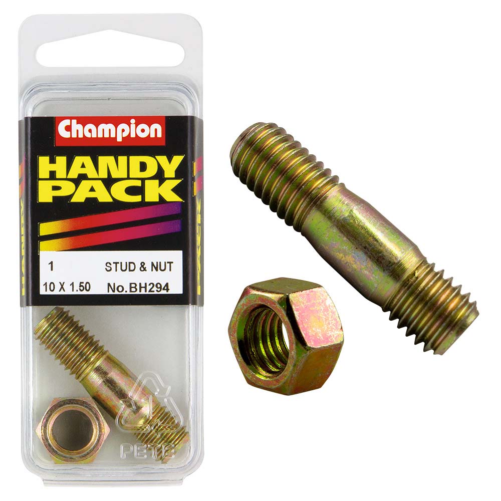 Champion M10 X 1.5 X 40 Manifold Stud & Nut