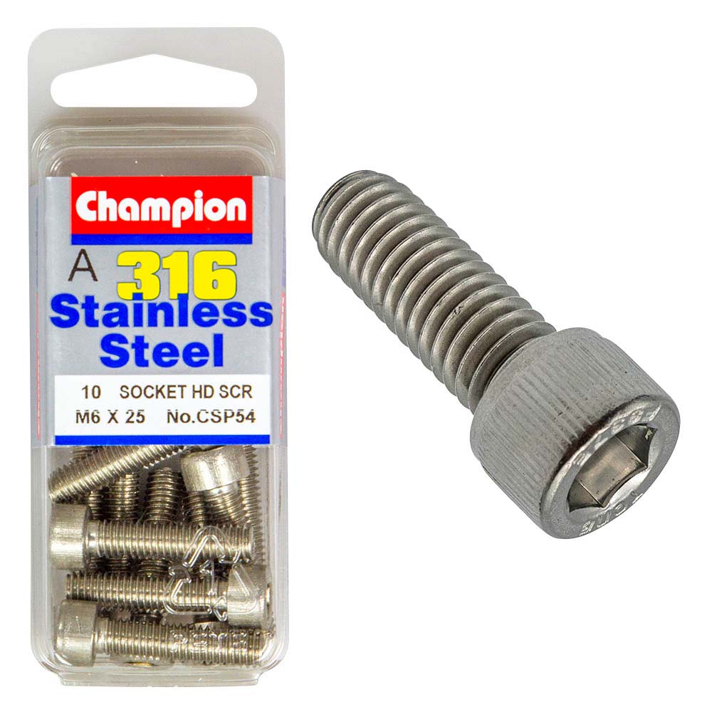 Champion 316/A4 M6 X 25 Socket Hd Set Screw (A)