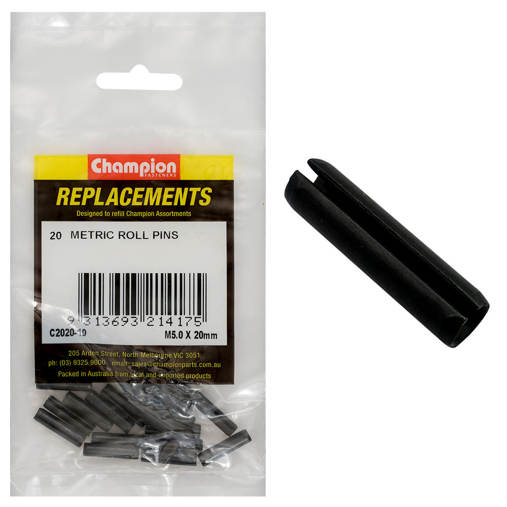 Champion 5.0 X 20Mm Metric Roll Pin -20Pk