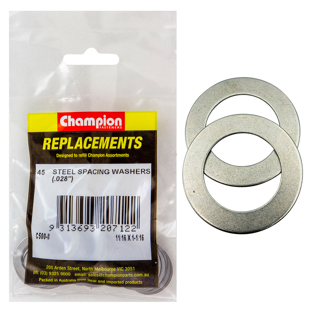 Champion 11/16 X1-1/16X1/32In(22G) Steel Spacing Washer-45Pk