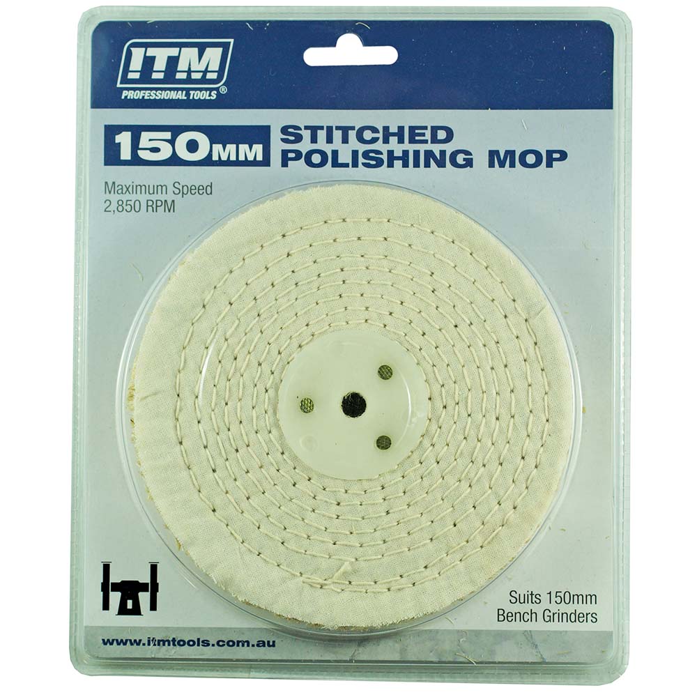 Itm Polishing Mop Stitched 50 Fold 150 X 25Mm