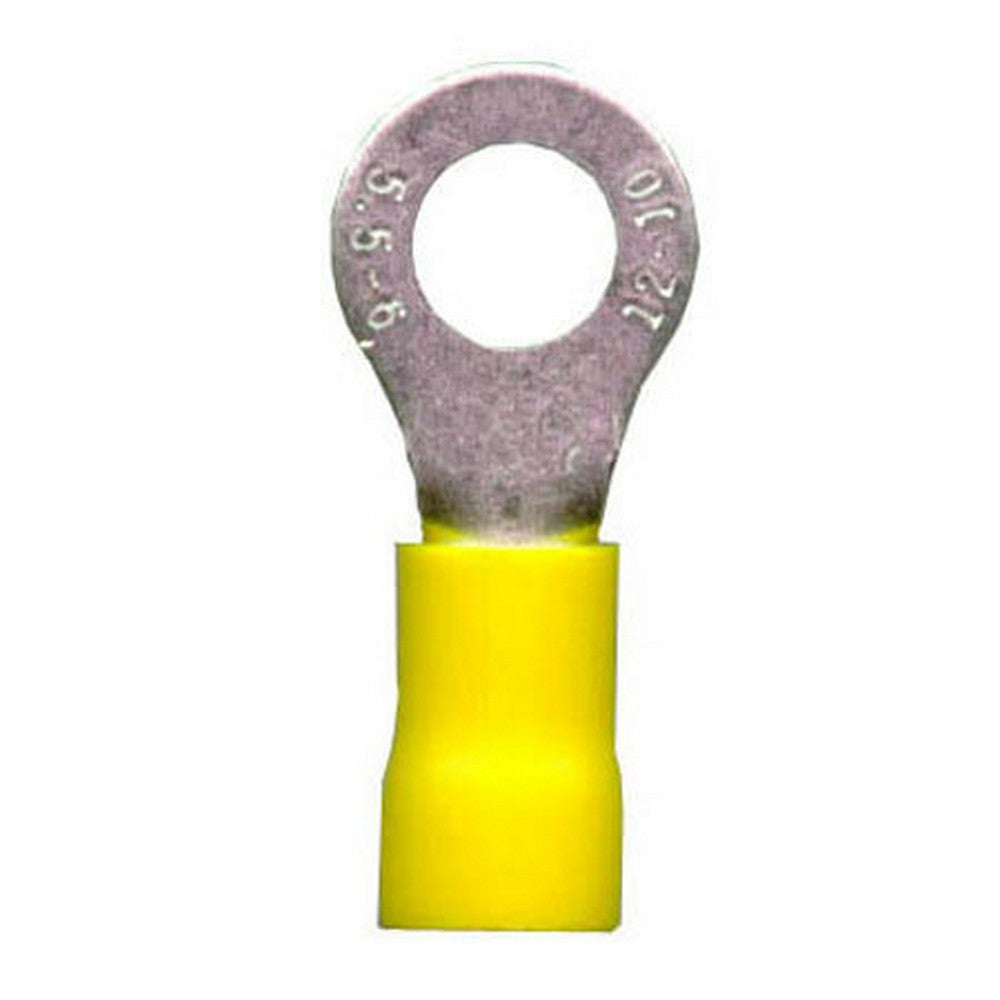 Yellow Ring Crimp Terminals 6.4Mm - Pack Of 100